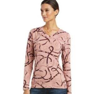 Ariat Women's Pink Long Sleeve Top Tee Shirt Blouse